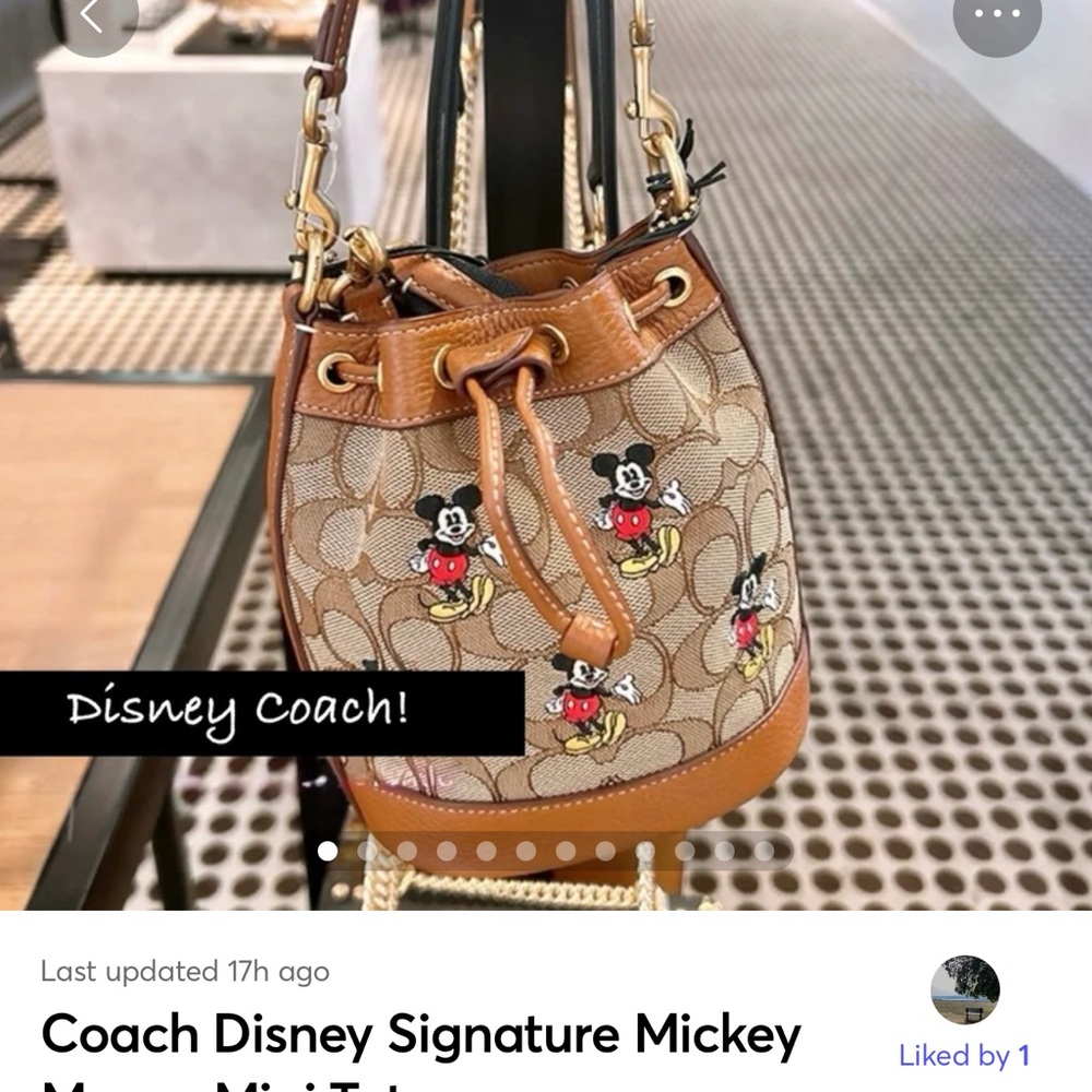 NWT Disney X Coach Mini Dempsey Bucket Bag